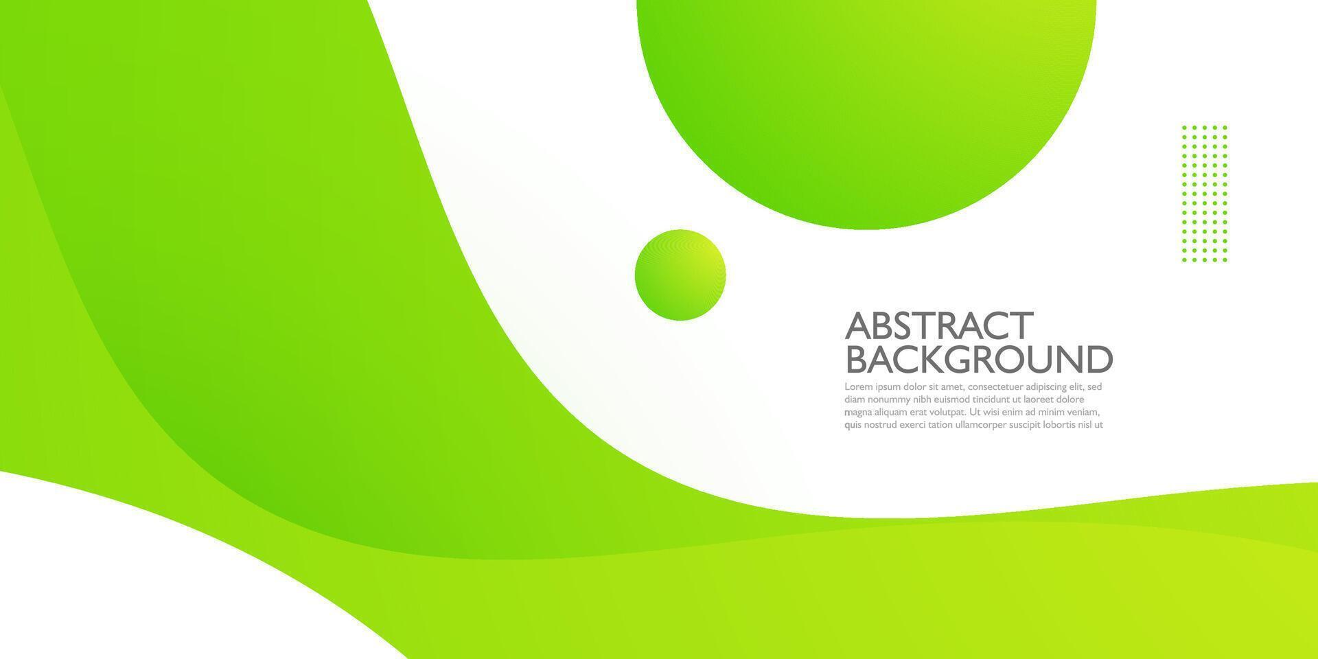 Bright green geometric business banner design. Creative banner design with wave shapes and lines for template. Simple design on white horizontal banner. Eps10 vector