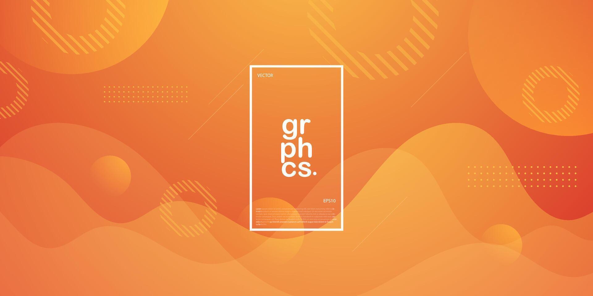 Dynamic orange gradient fluid textured background design in 3D style with liquid color pattern. Wave design. Eps10 vector