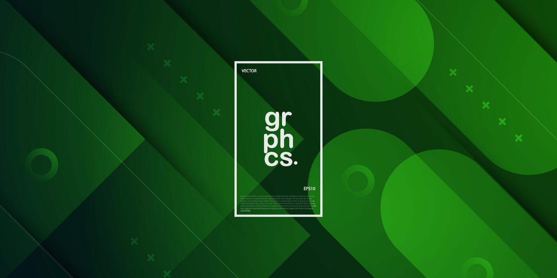 Abstract 3D dynamic dark green with lines gradient shadow background. Simple pattern for display product ad website template wallpaper poster. Eps10 vector