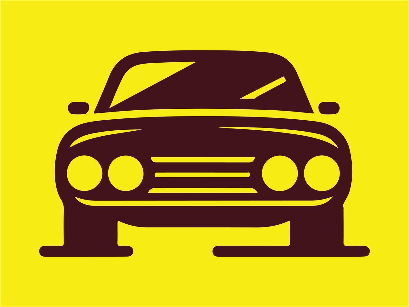 a car icon on a yellow background vector