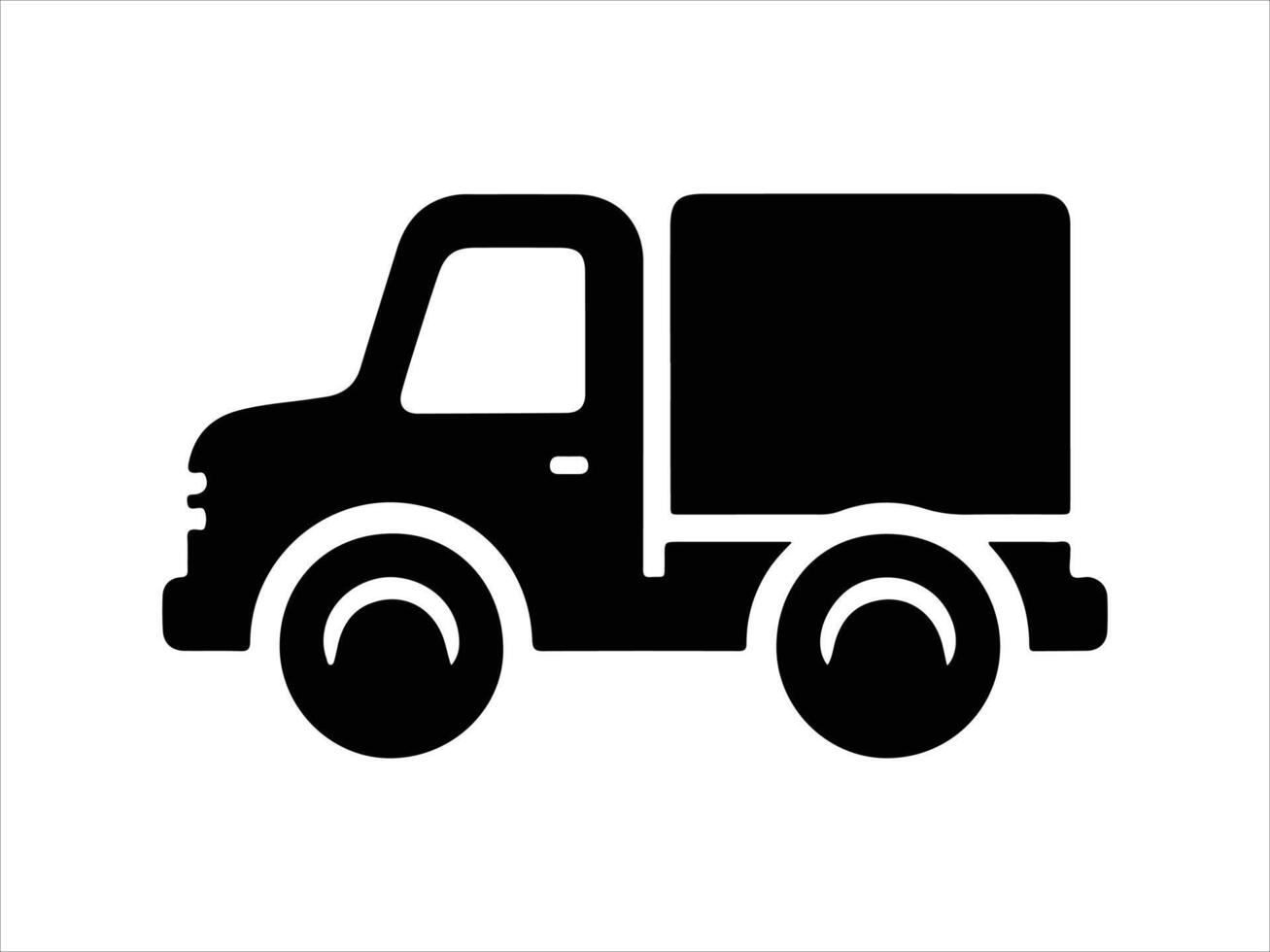 a black and white truck icon on a white background vector