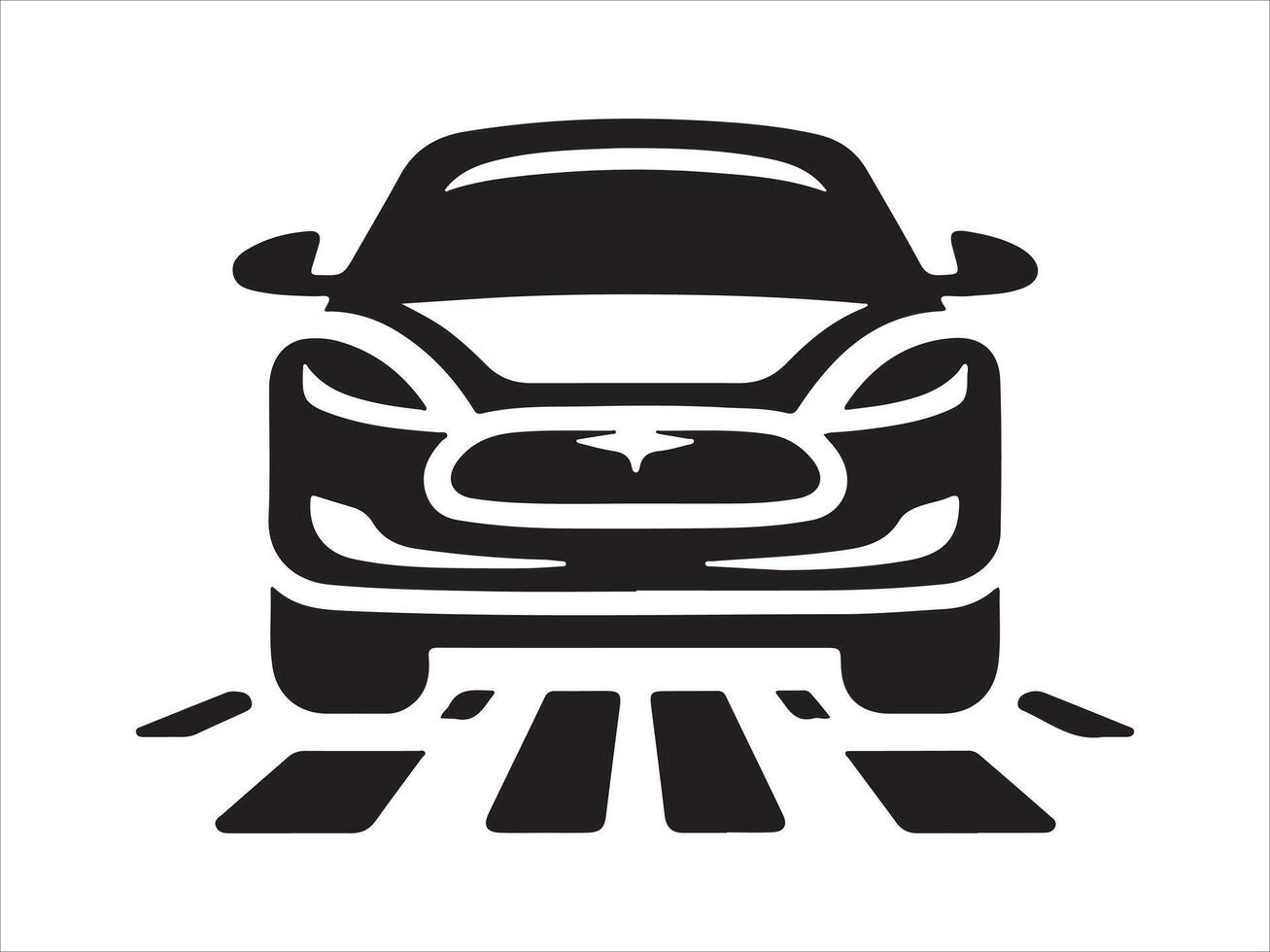 the tesla model x is driving on the road vector