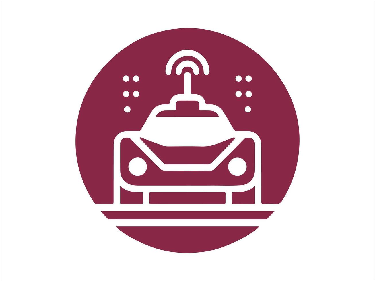 a car with a wifi signal icon vector