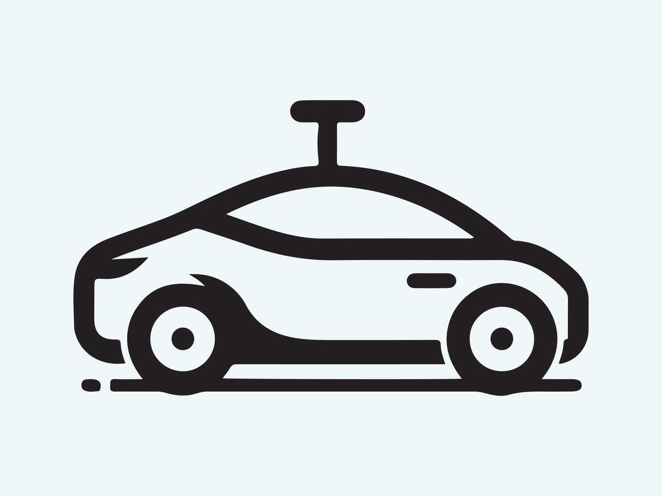 a black and white illustration of a car with a camera on top vector
