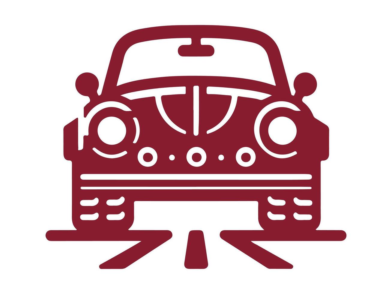 a red car with a front end on a white background vector