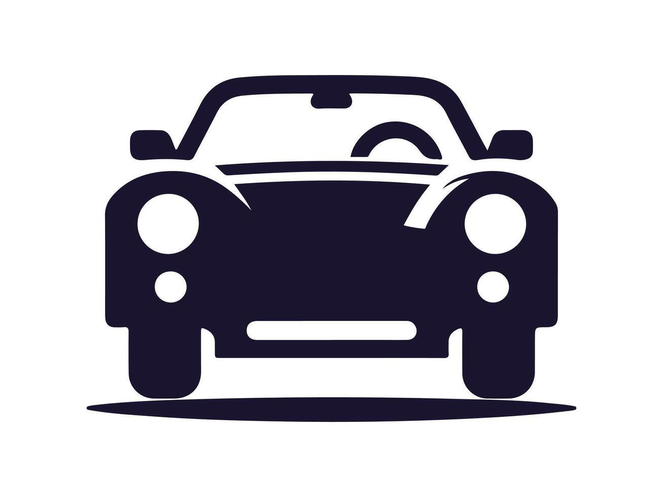 car icon on white background, black silhouette vector