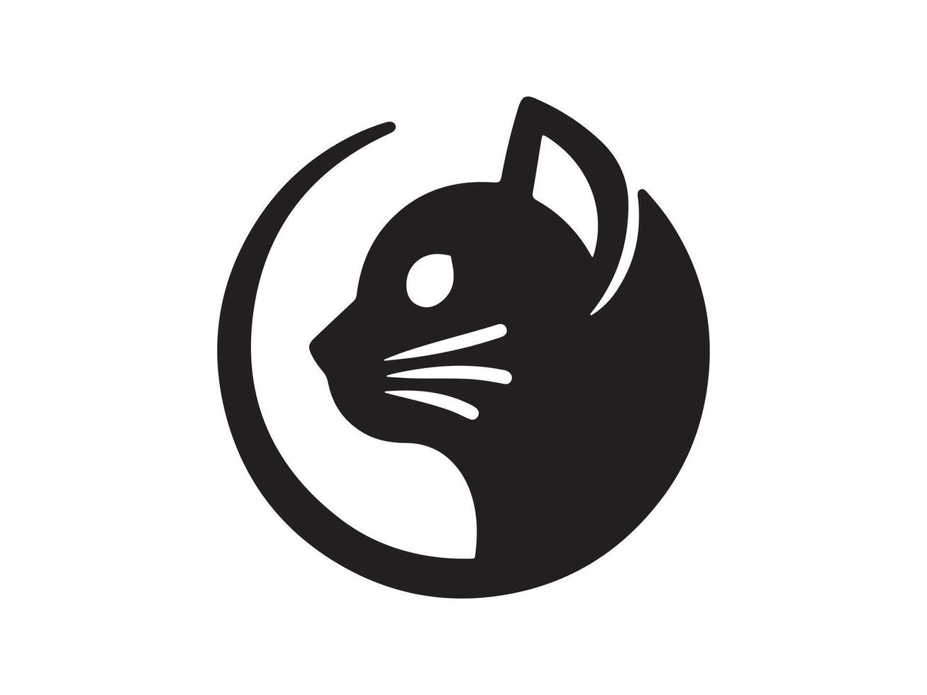 a black and white logo of a cat's head vector