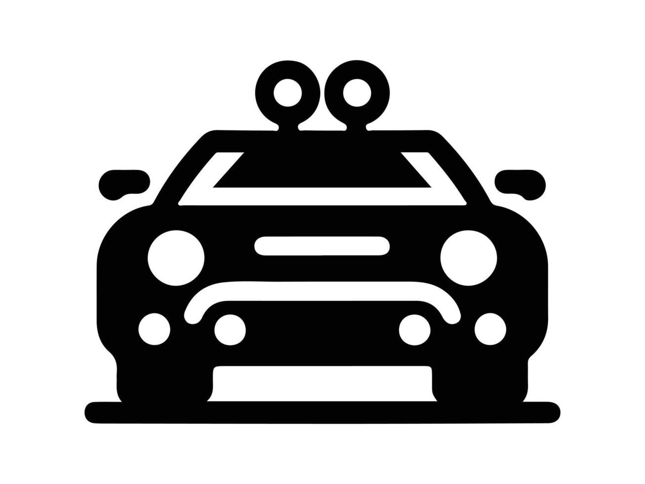 car icon, black and white illustration vector