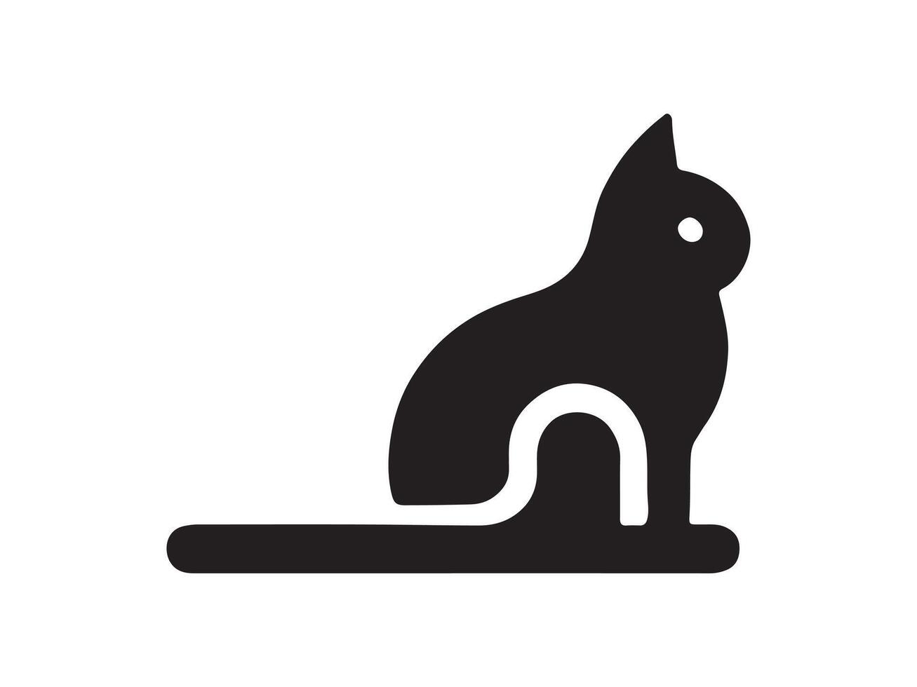 a black and white cat icon on a white background vector