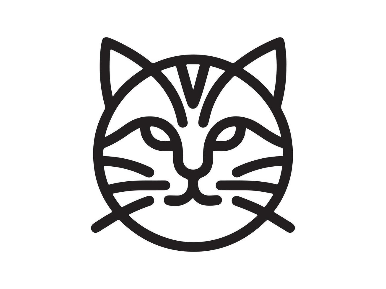 a black and white cat head icon vector