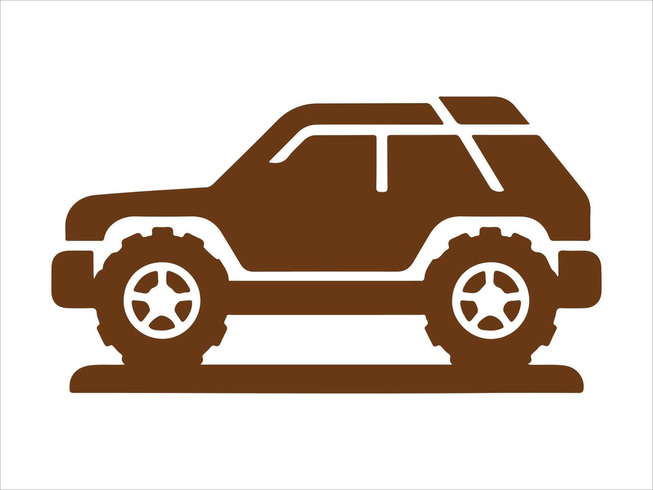 a brown off road vehicle icon on a white background vector
