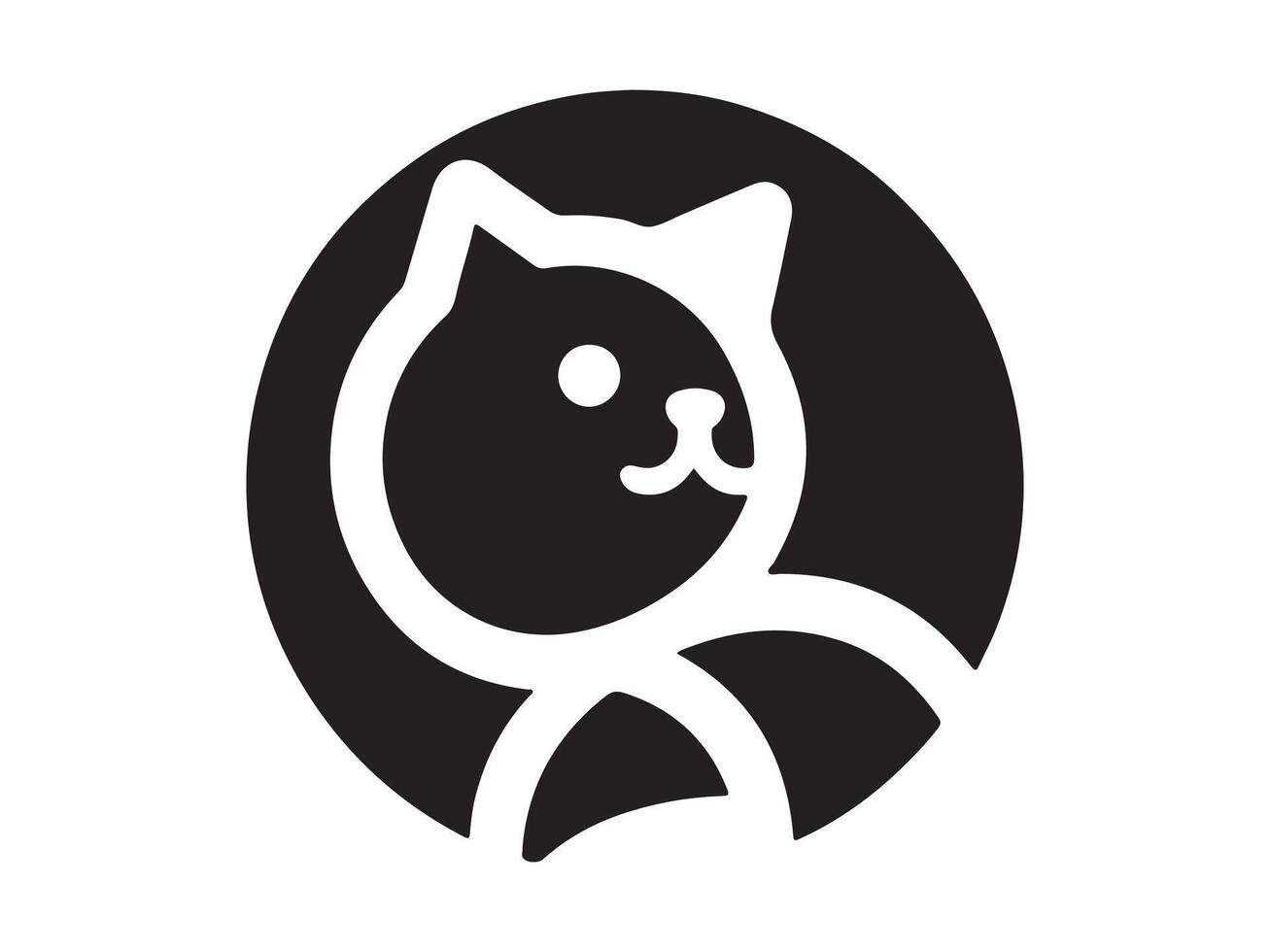 a black and white cat logo on a white background vector