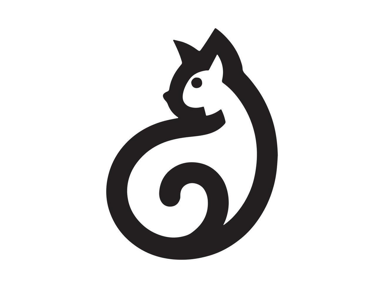 a black and white logo of a cat vector
