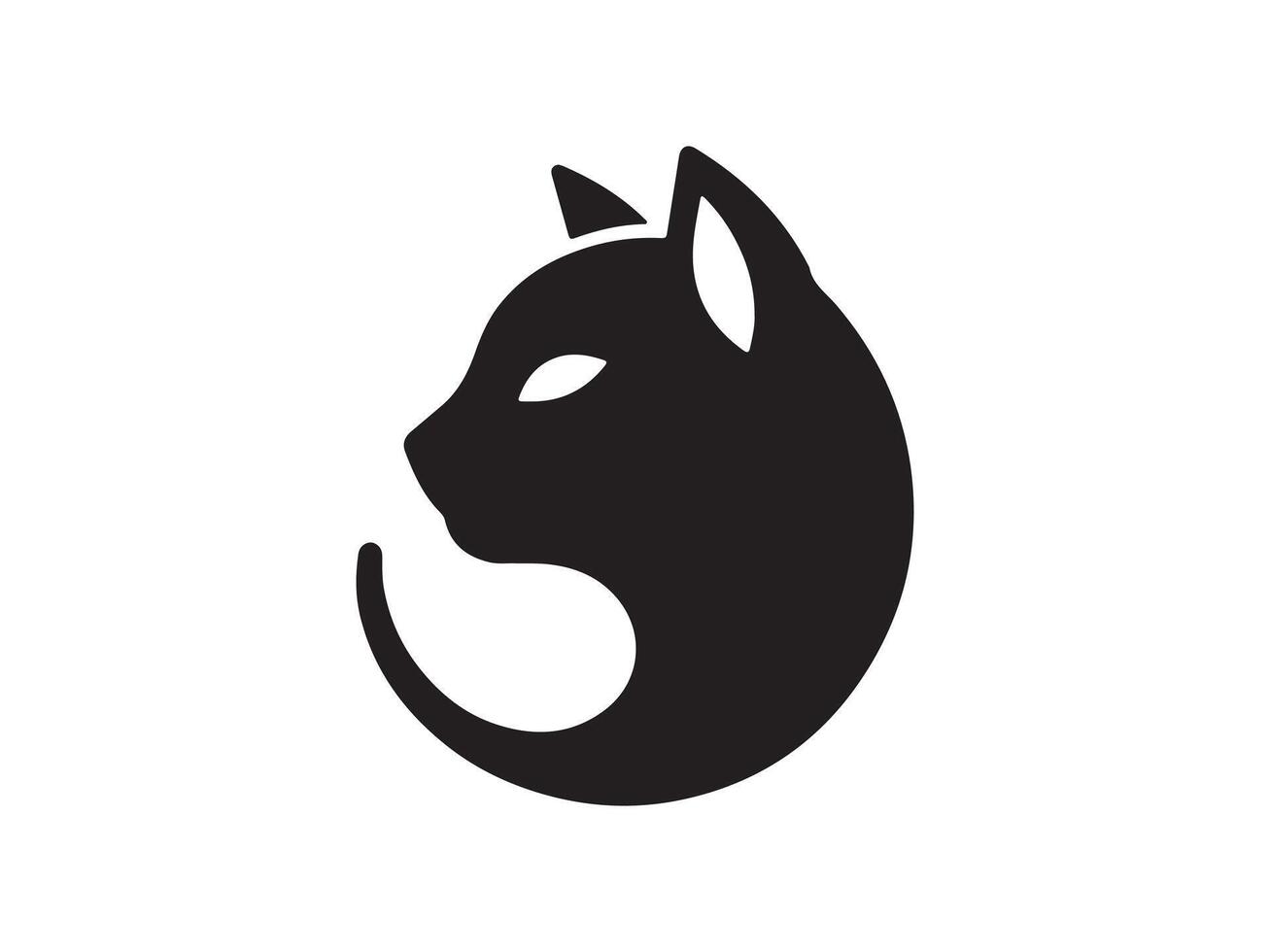 a black cat head icon on a white background vector