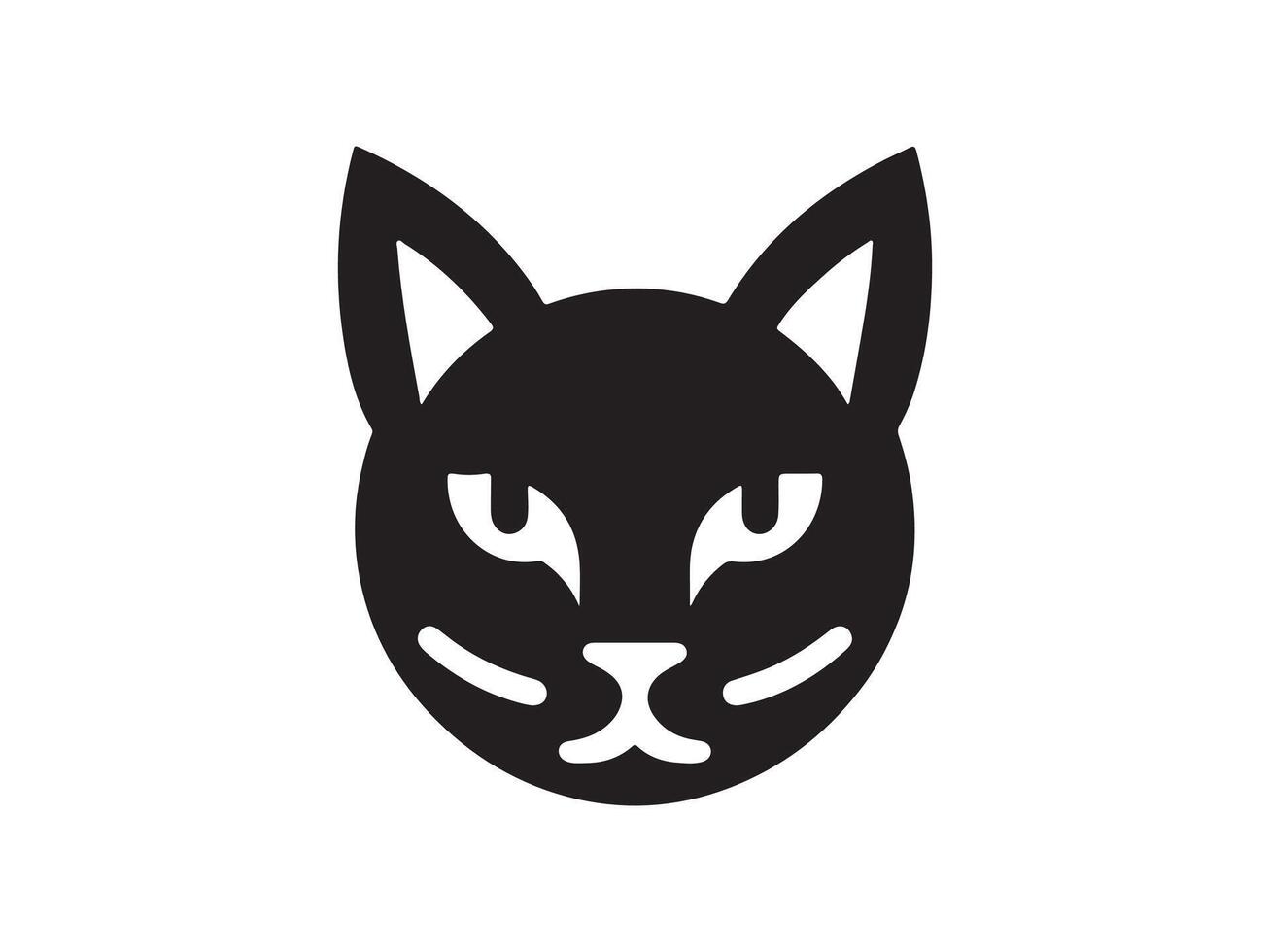 Cat head icon. Cat face logo. Silhouette simple. Flat style. Cartoon cat face. Logo design template. vector