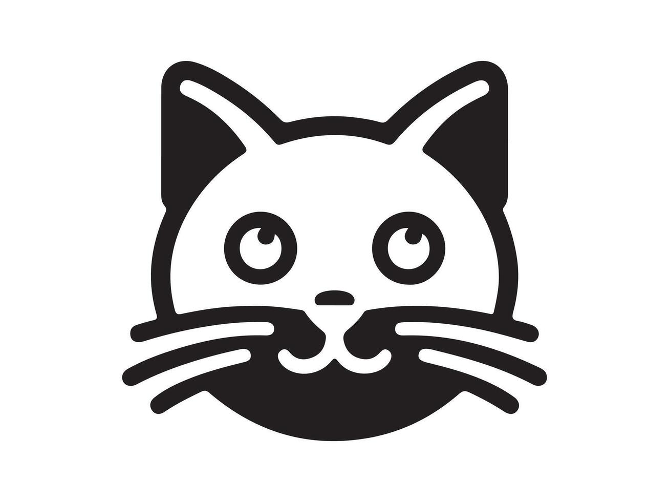 a black and white cat head icon vector