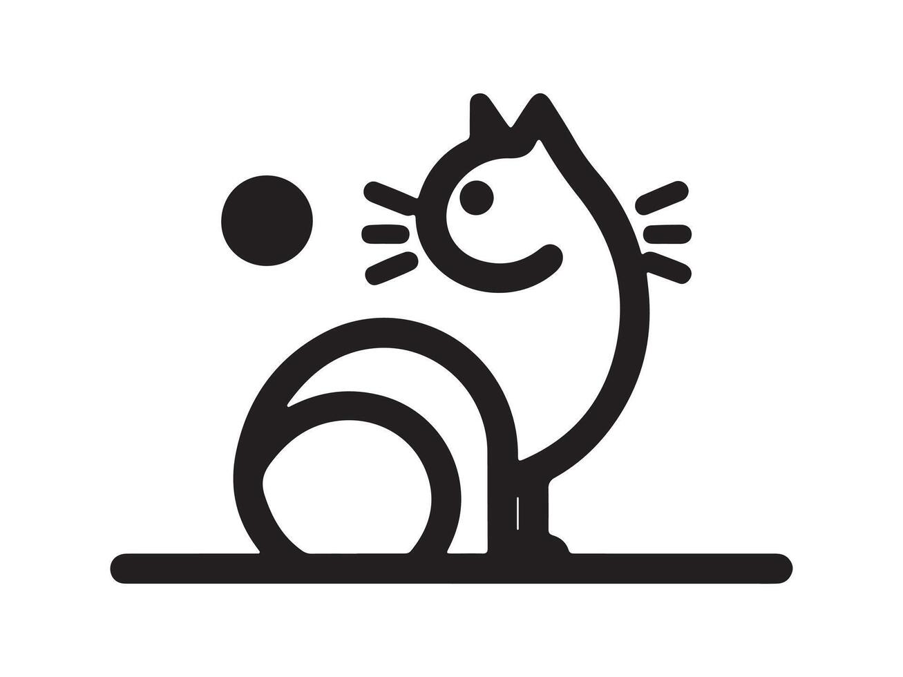 a black and white illustration of a cat vector
