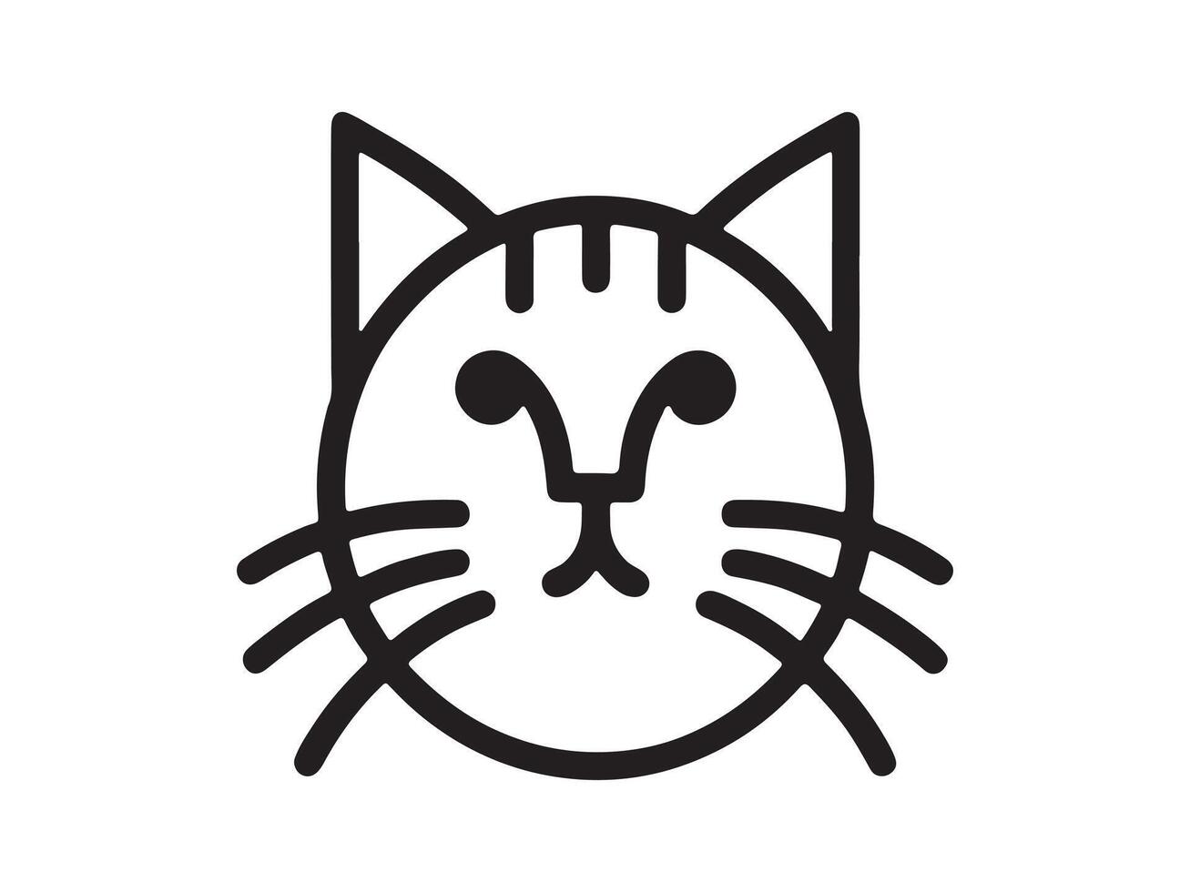 a black and white cat head icon vector