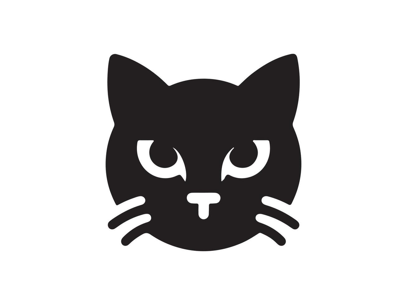 Cat head icon. Cat face logo. Silhouette simple. Flat style. Cartoon cat face. Logo design template. vector