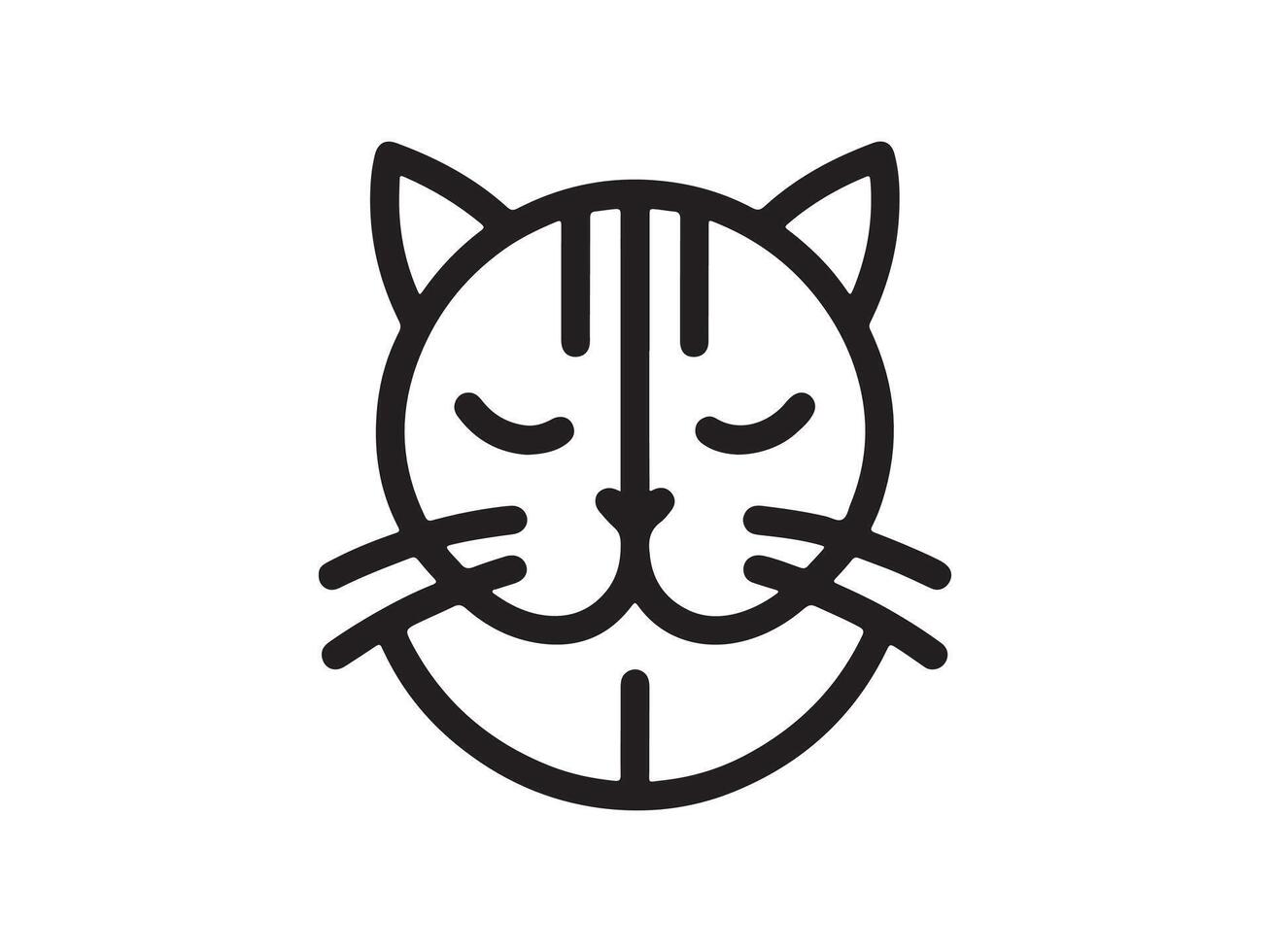 a black and white cat head icon vector