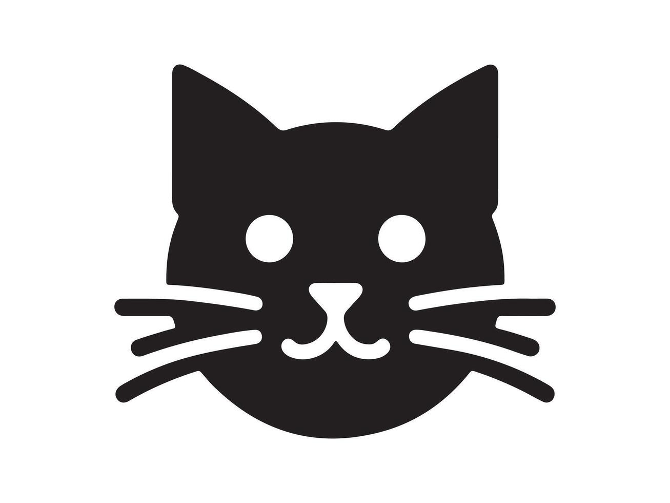a black cat head icon on a white background vector