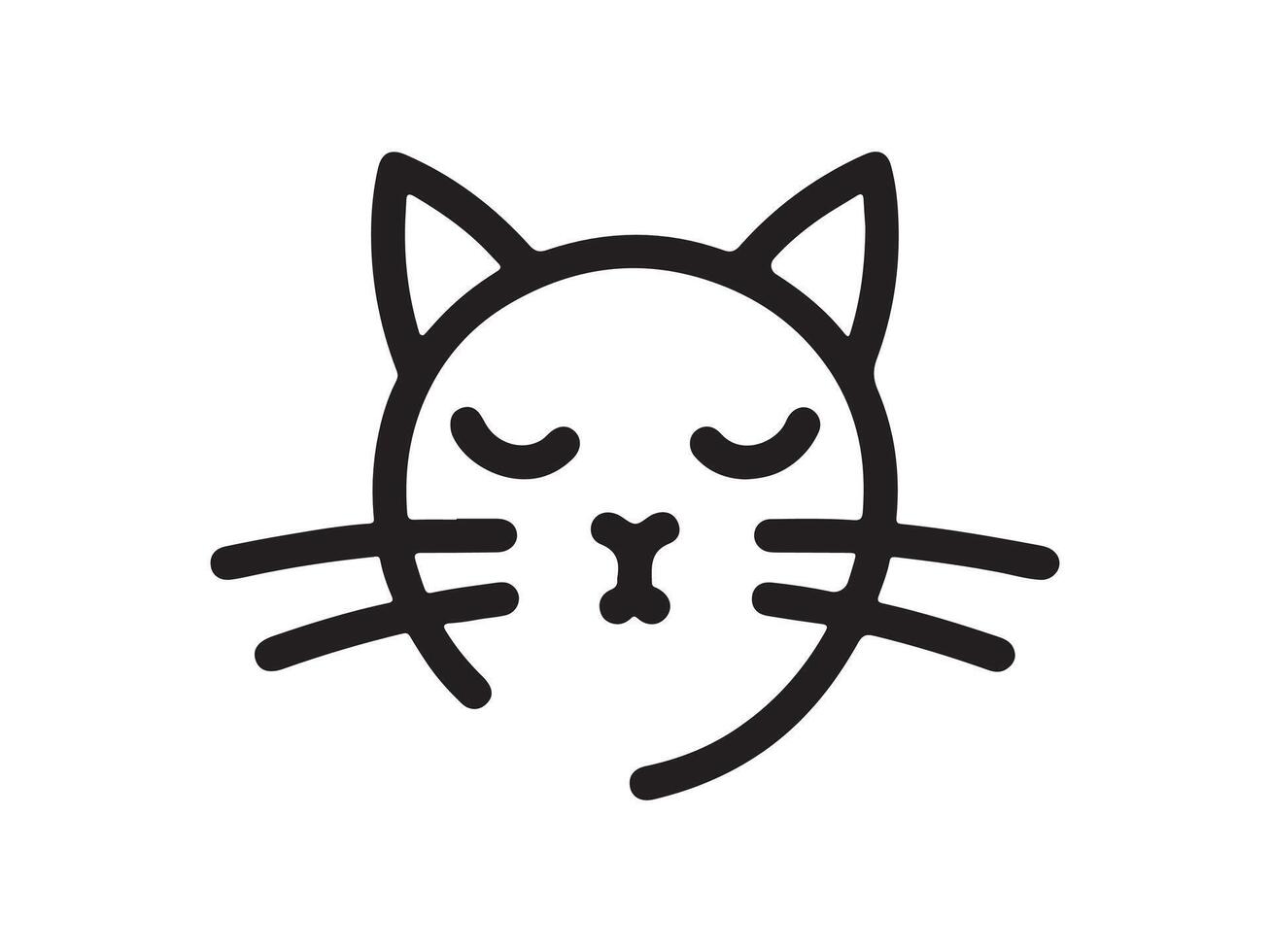 a black and white cat icon on a white background vector