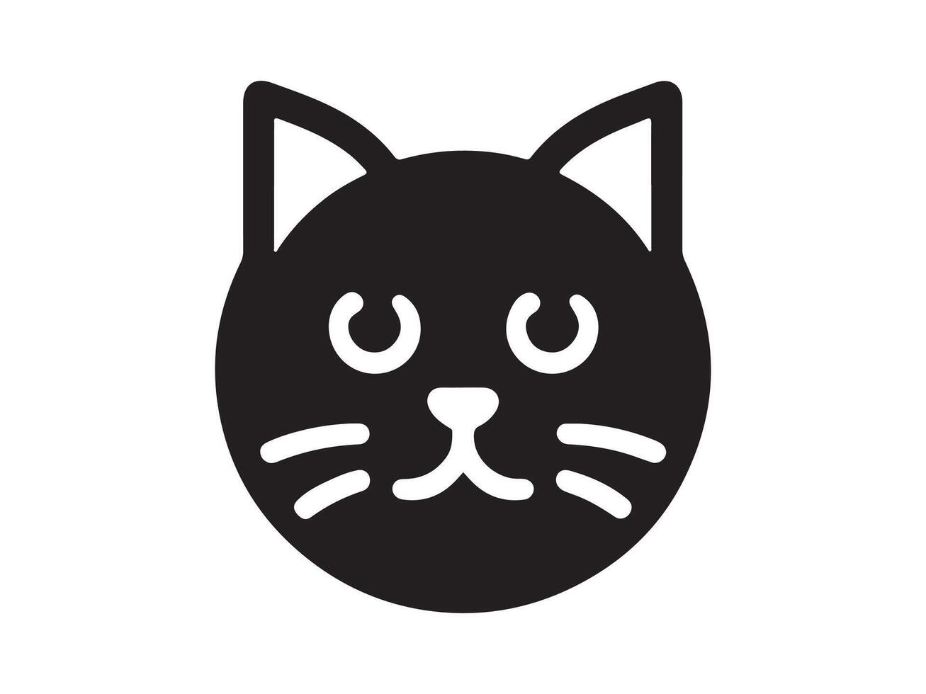 a black cat head icon on a white background vector