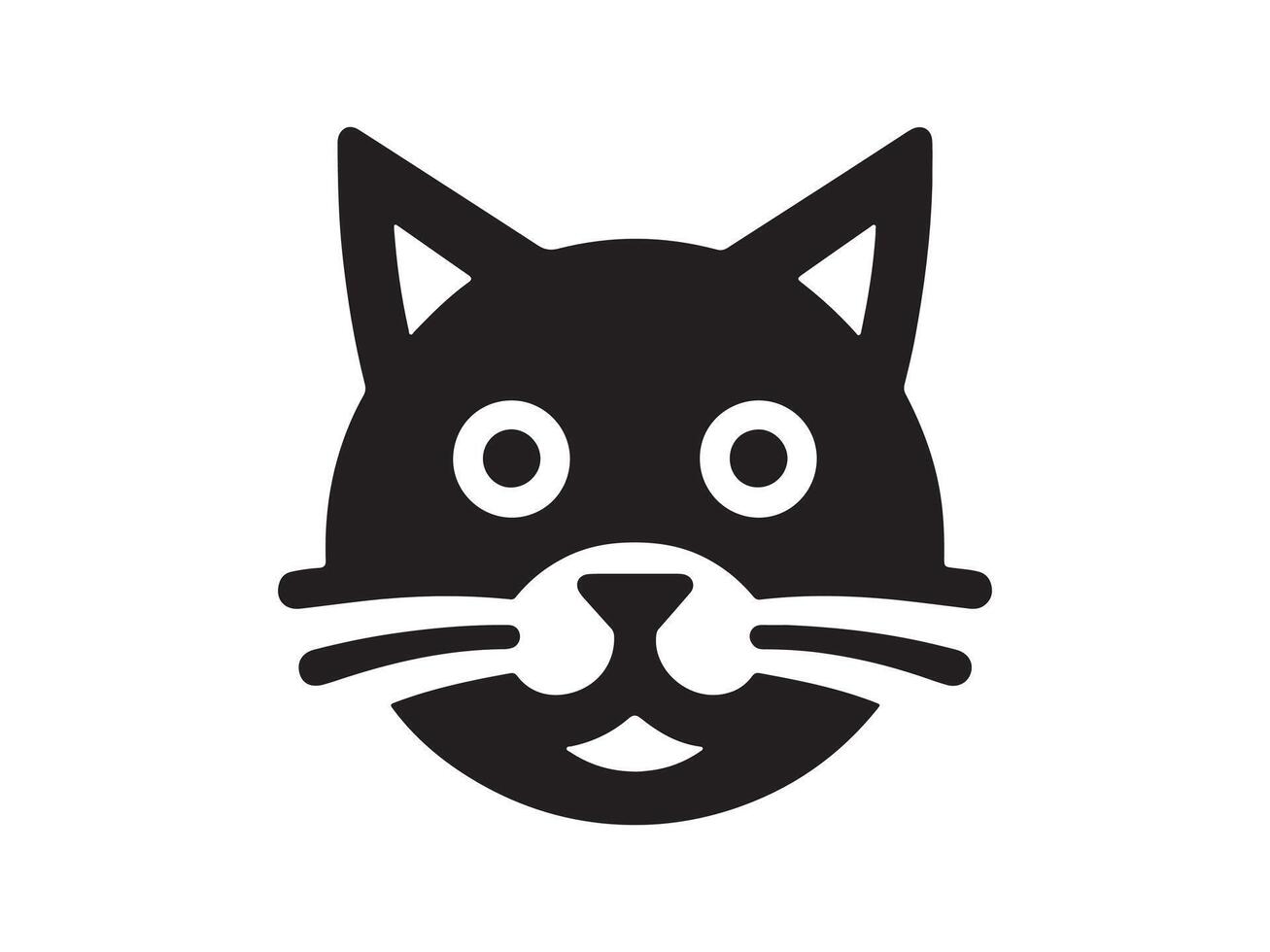 Cat head icon. Cat face logo. Silhouette simple. Flat style. Cartoon cat face. Logo design template. vector