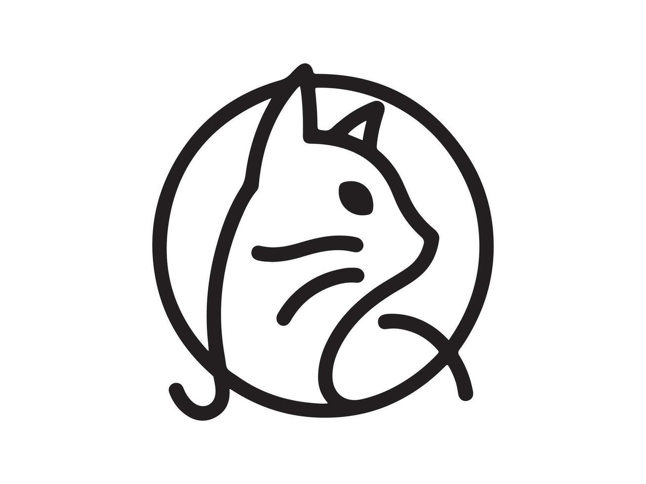 a black and white logo for a cat vector
