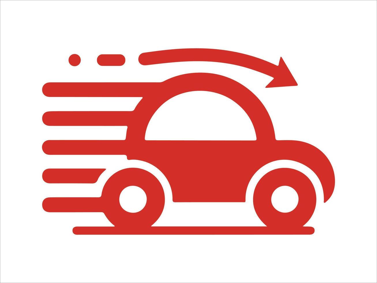 car icon with arrow and speed sign vector