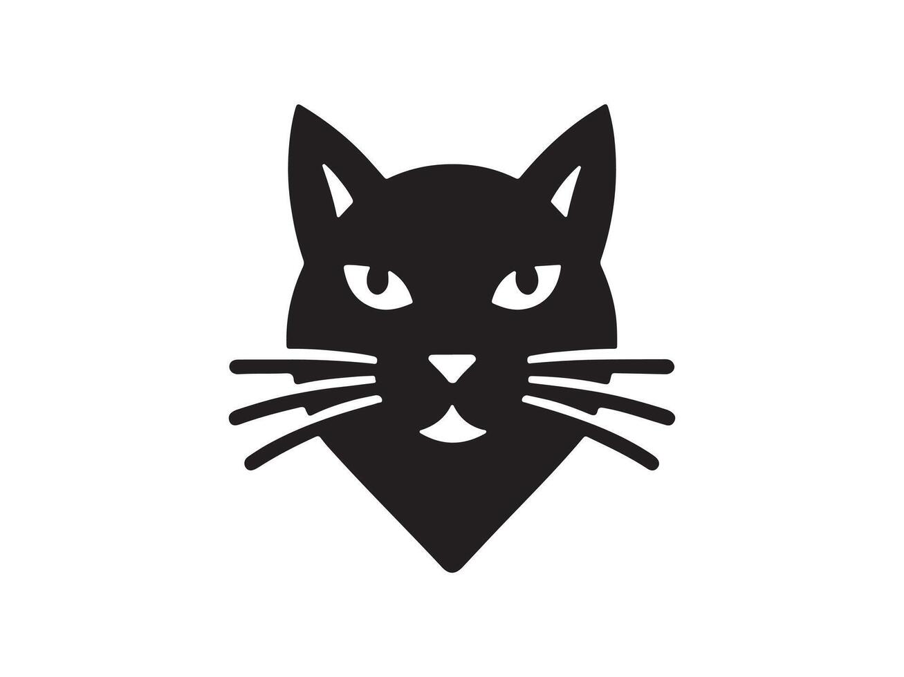 a black cat head icon on a white background vector