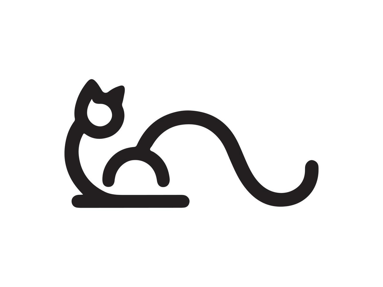 a black and white illustration of a cat laying down vector