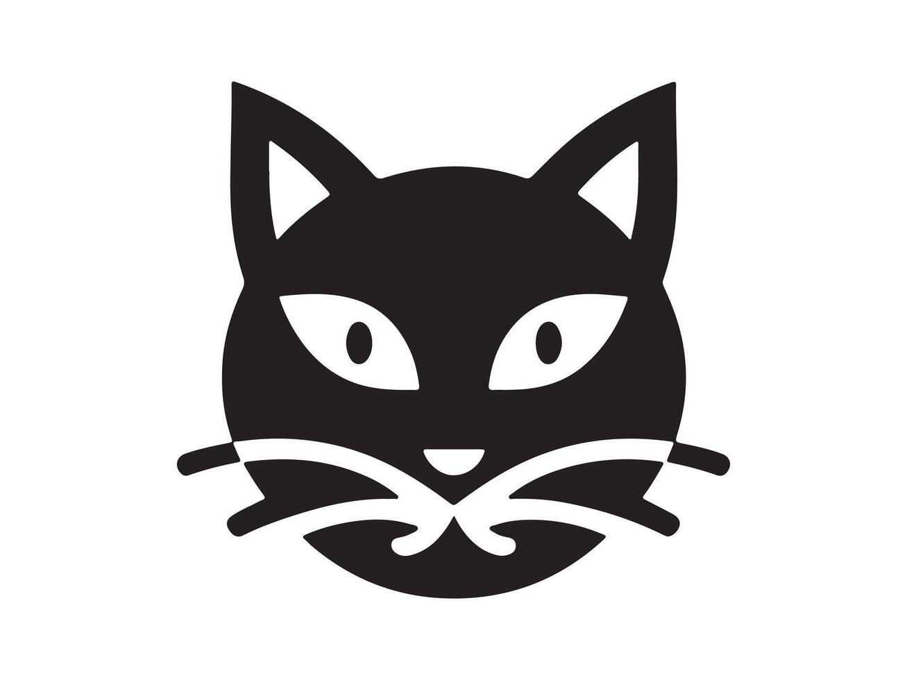 a black cat head icon on a white background vector