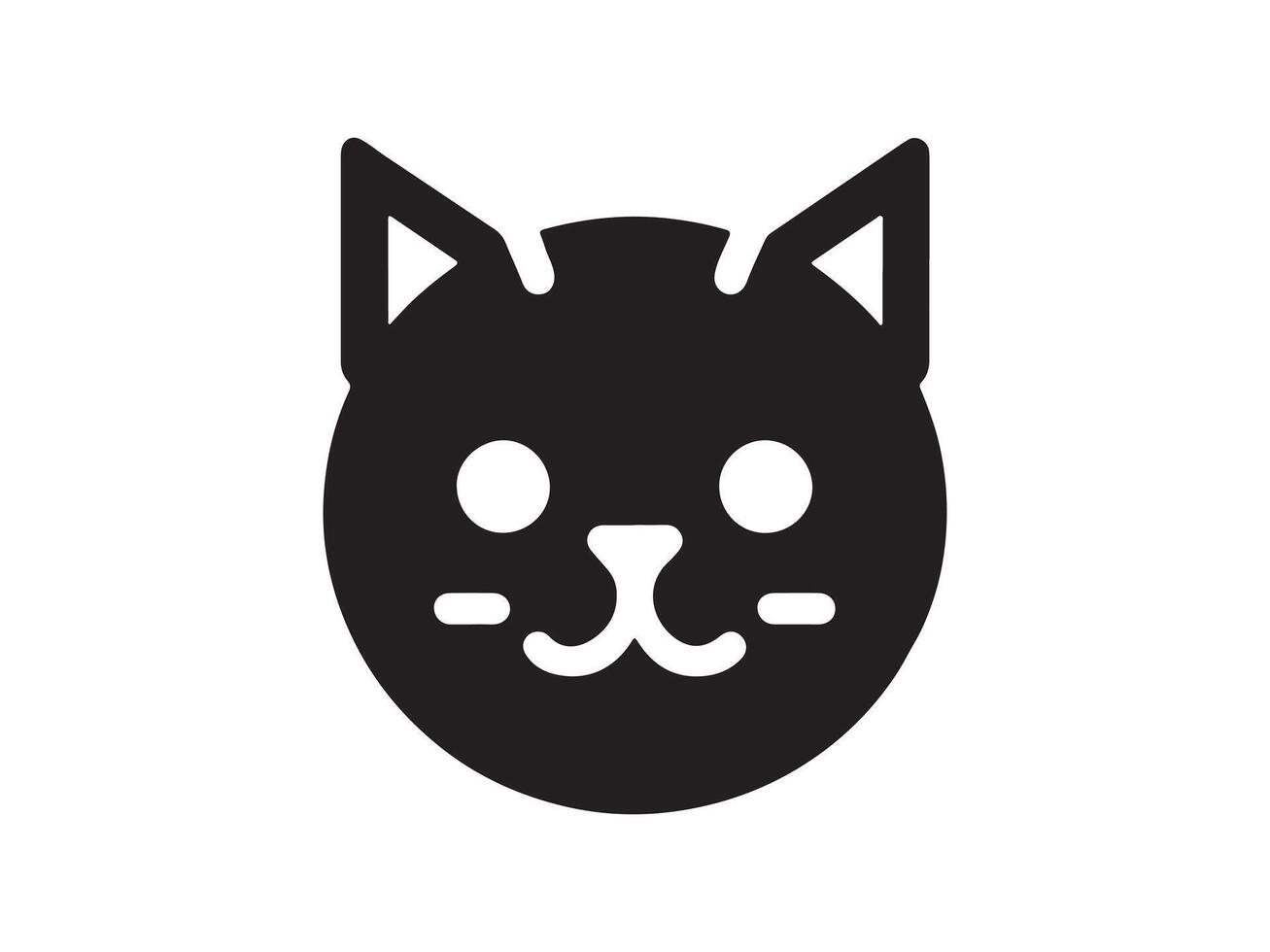a black cat face icon on a white background vector