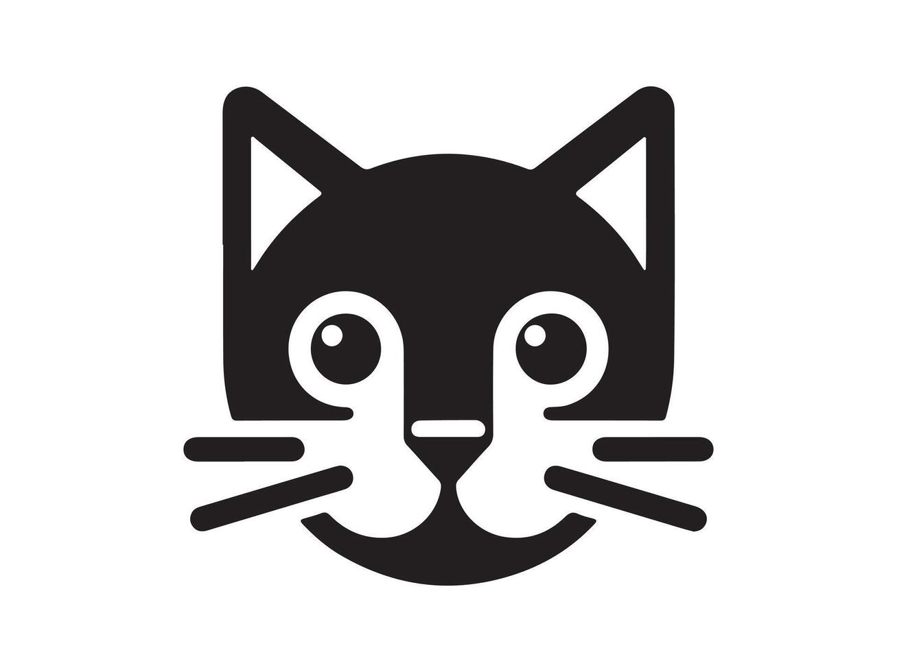 a black and white cat head icon on a white background vector