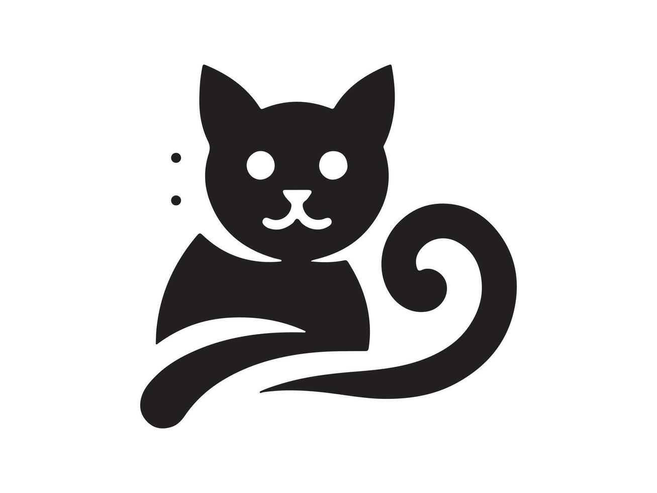 Cat head icon. Cat face logo. Silhouette simple. Flat style. Cartoon cat face. Logo design template. illustration. Animal logotype concept. vector