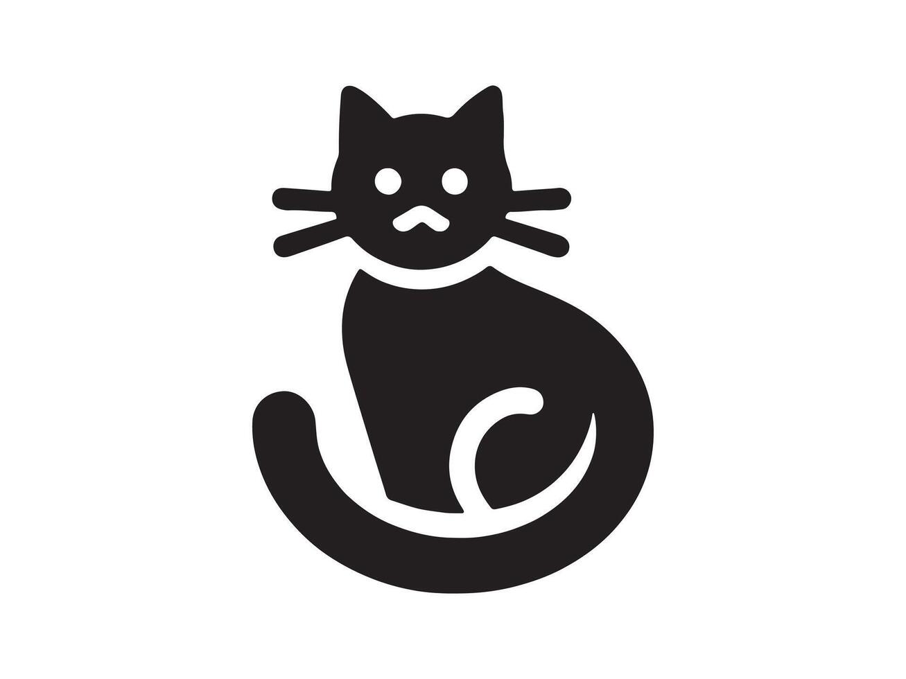 Cat head icon. Cat face logo. Silhouette simple. Flat style. Cartoon cat face. Logo design template. illustration. Animal logotype concept. vector