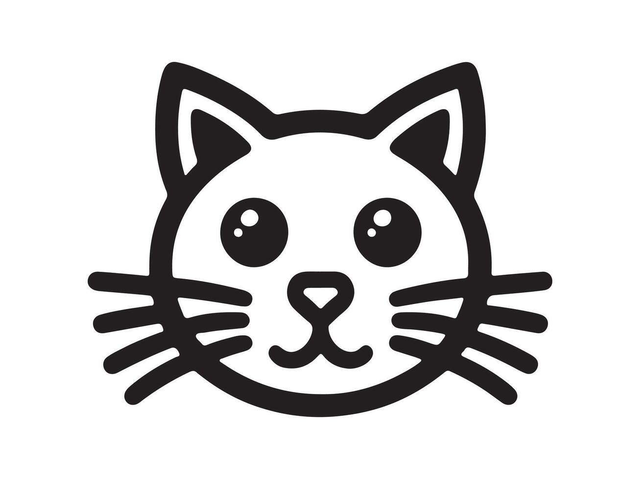 Cat head icon. Cat face logo. Silhouette simple. Flat style. Cartoon cat face. Logo design template. illustration. Animal logotype concept. vector
