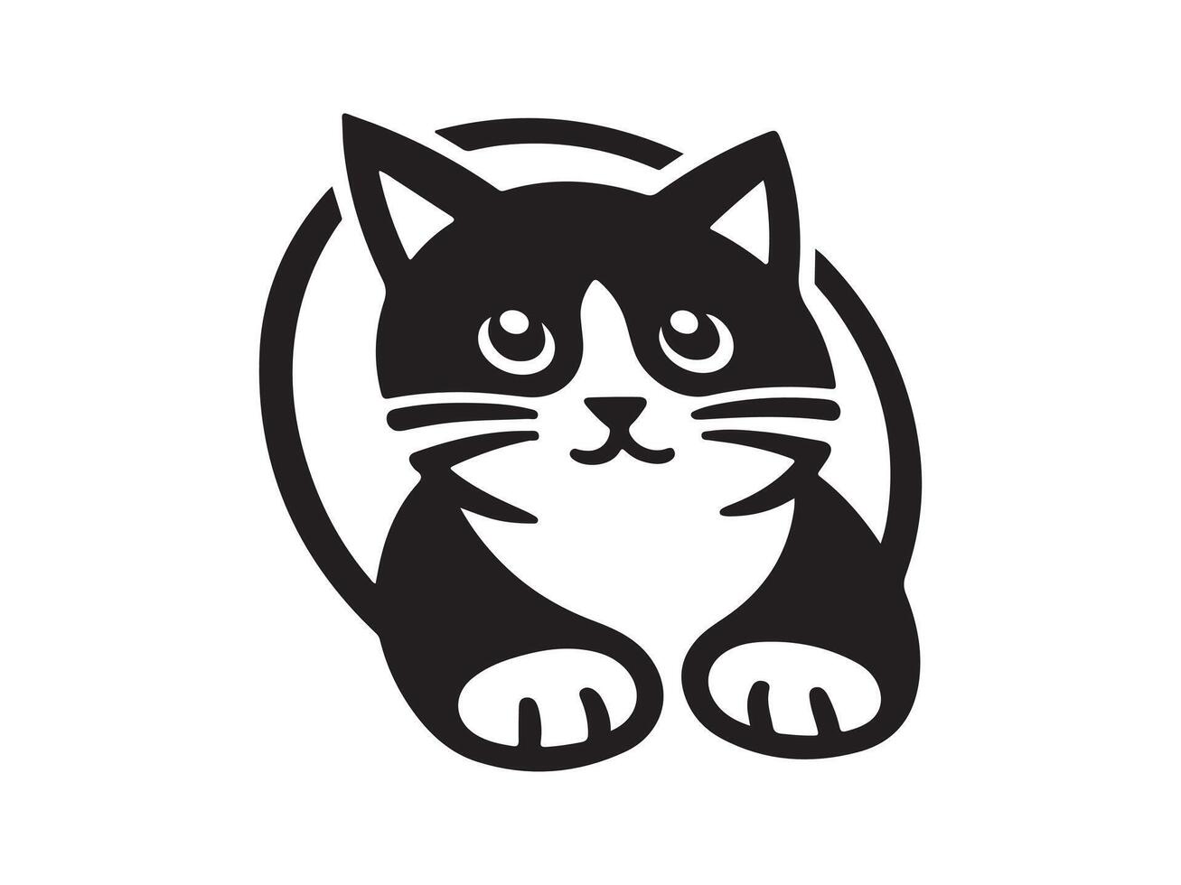 Cat head icon. Cat face logo. Silhouette simple. Flat style. Cartoon cat face. Logo design template. illustration. Animal logotype concept. vector