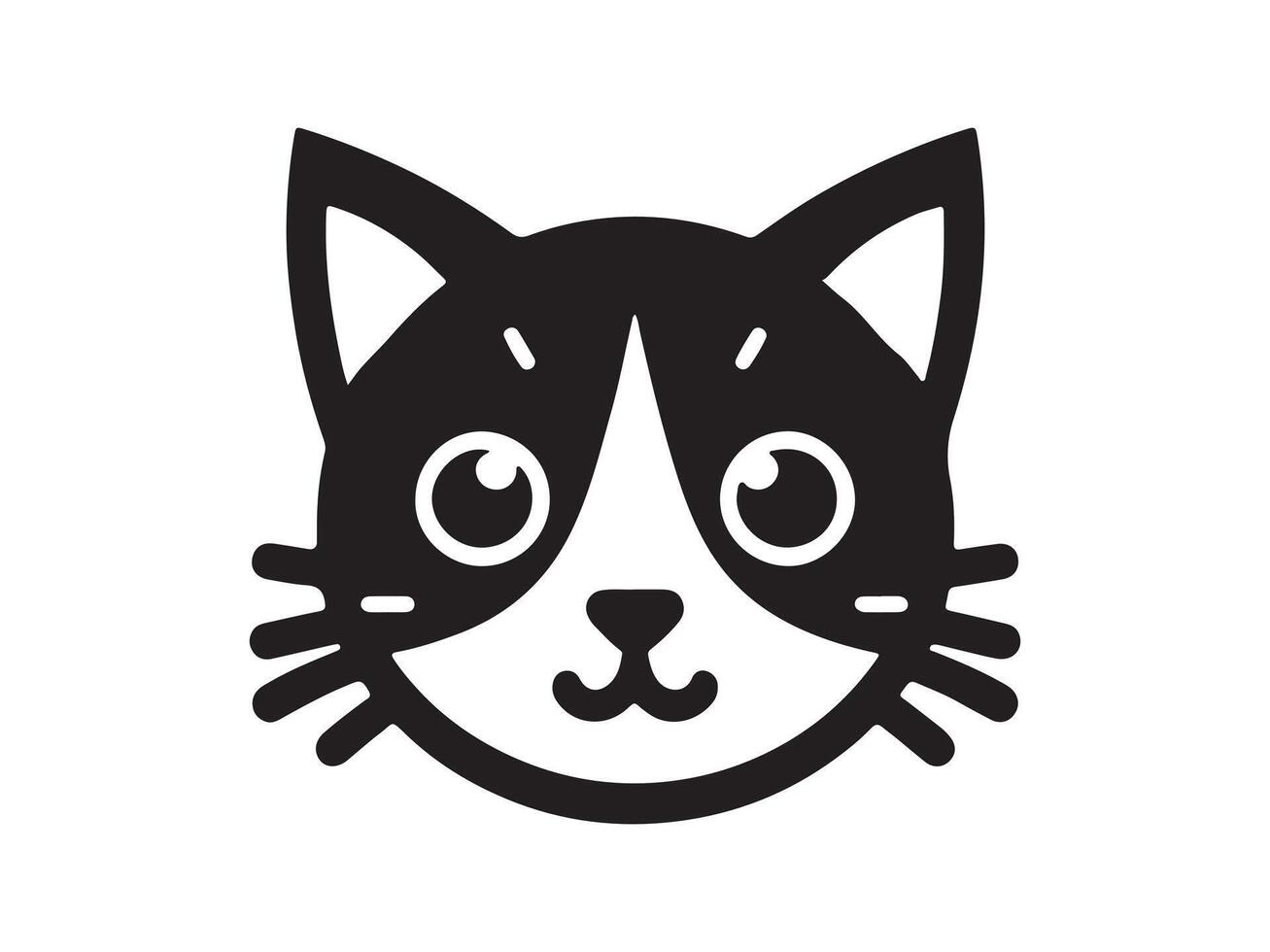 Cat head icon. Cat face logo. Silhouette simple. Flat style. Cartoon cat face. Logo design template. illustration. Animal logotype concept. vector