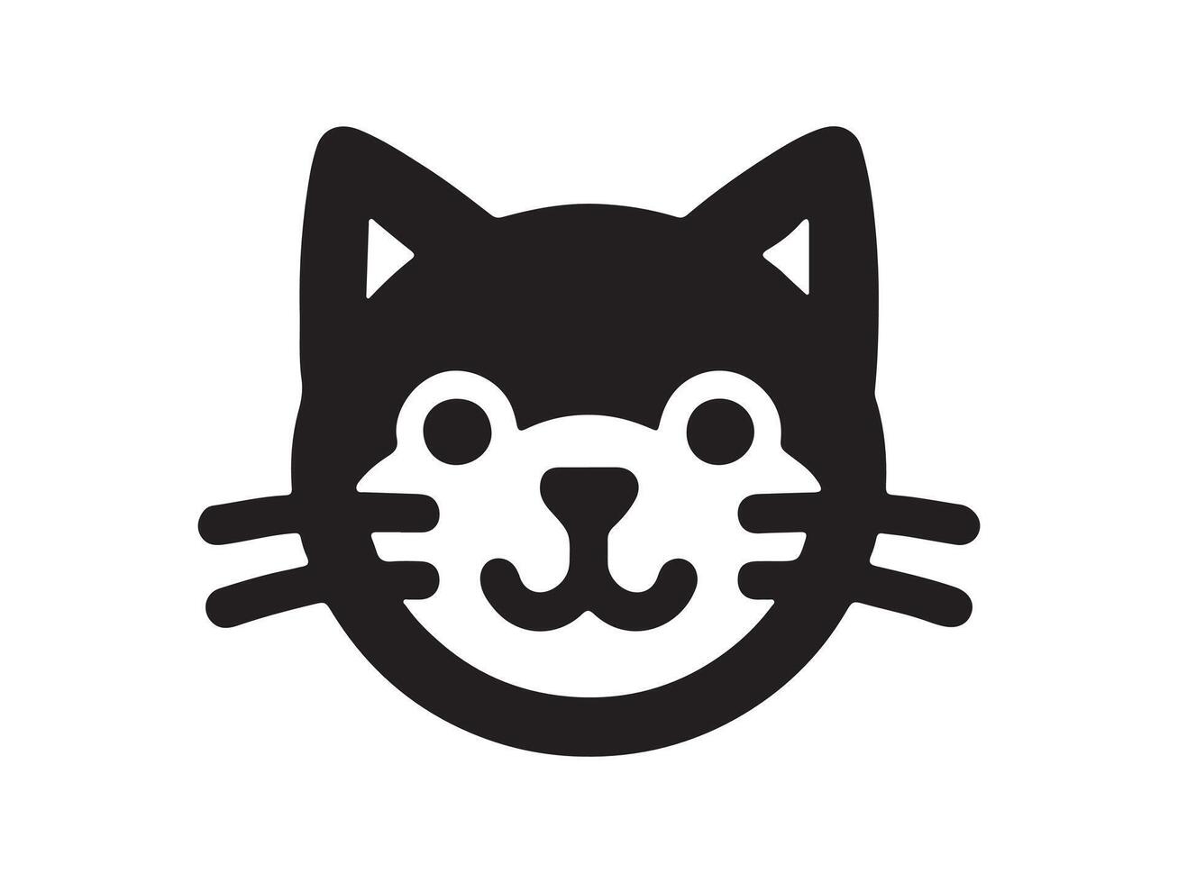 Cat head icon. Cat face logo. Silhouette simple. Flat style. Cartoon cat face. Logo design template. illustration. Animal logotype concept. vector