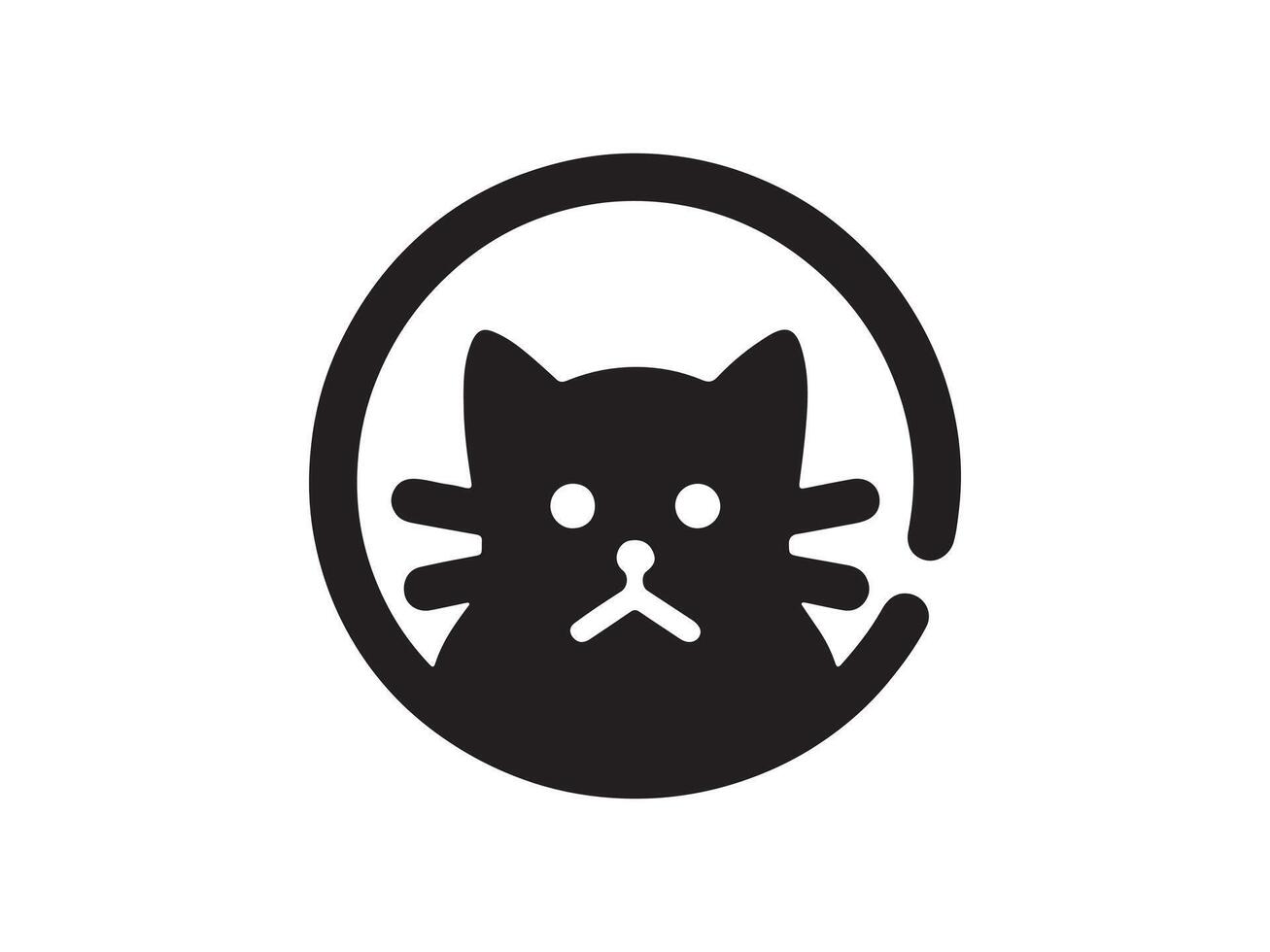 Cat head icon. Cat face logo. Silhouette simple. Flat style. Cartoon cat face. Logo design template. illustration. Animal logotype concept. vector
