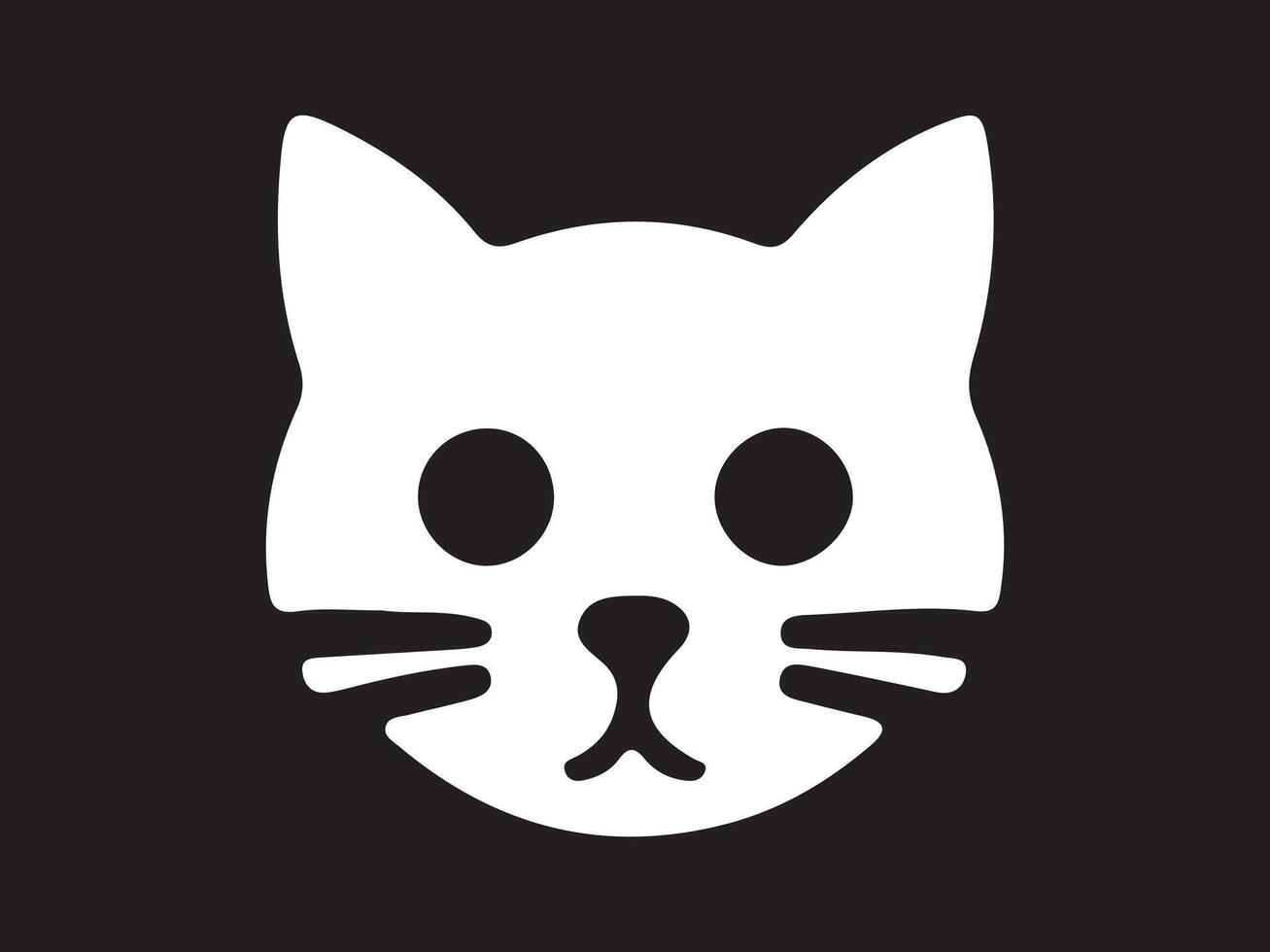 a cat's face on a black background vector