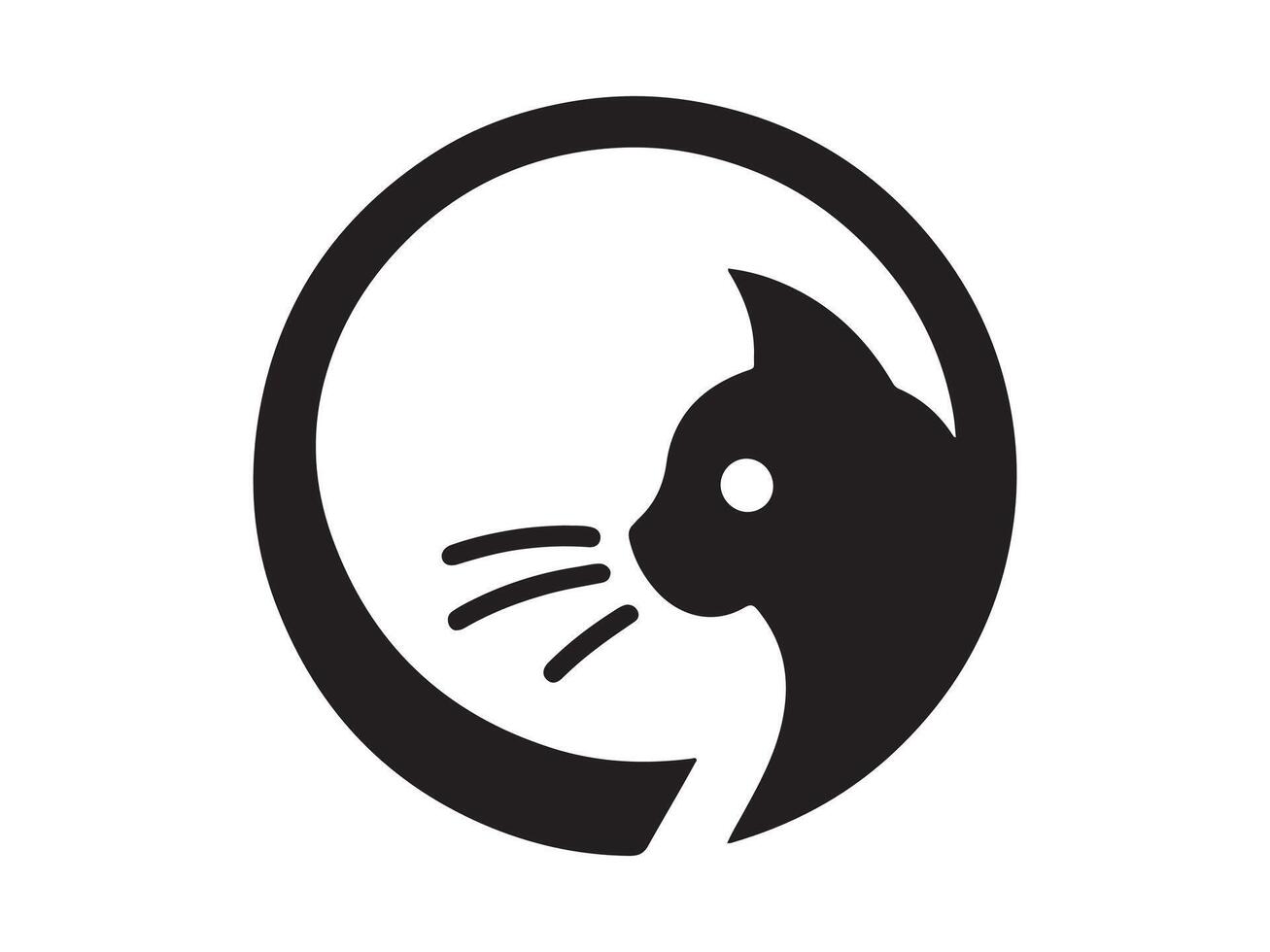 Cat head icon. Cat face logo. Silhouette simple. Flat style. Cartoon cat face. Logo design template. illustration. Animal logotype concept. vector