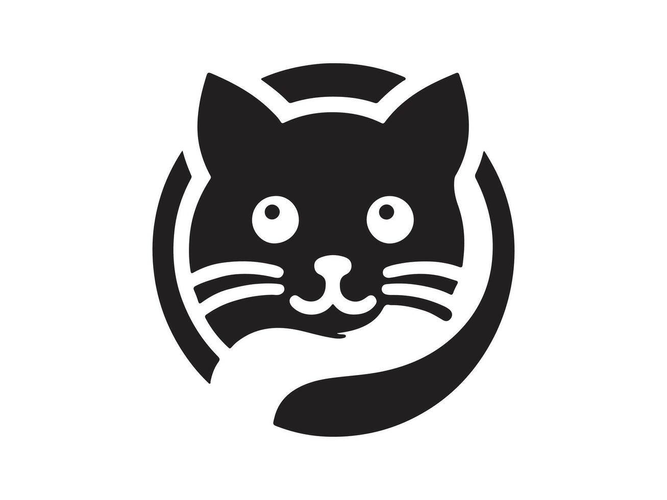 Cat head icon. Cat face logo. Silhouette simple. Flat style. Cartoon cat face. Logo design template. illustration. Animal logotype concept. vector
