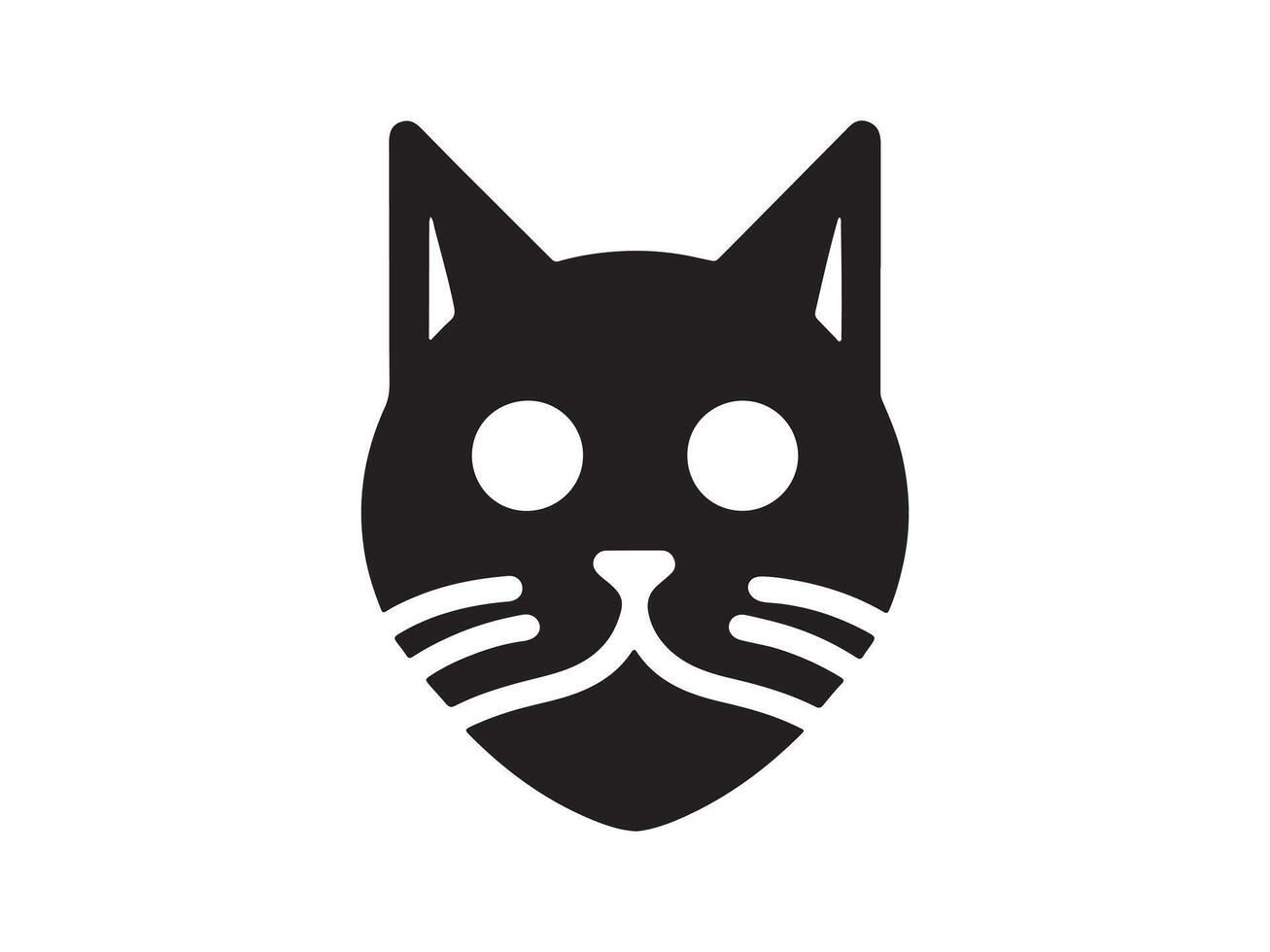 a black cat head icon on a white background vector
