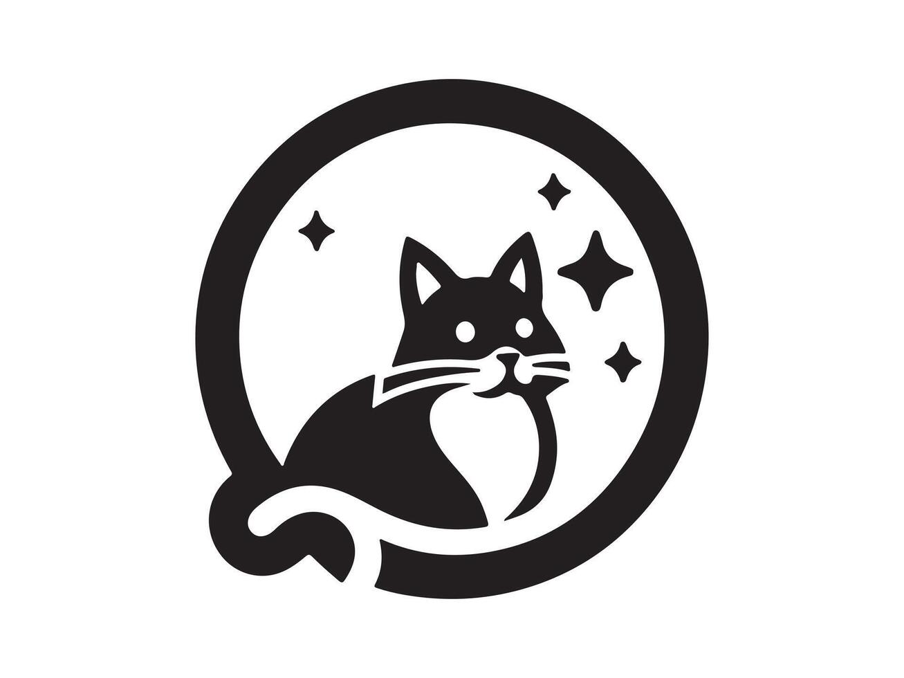 a black and white logo of a cat vector