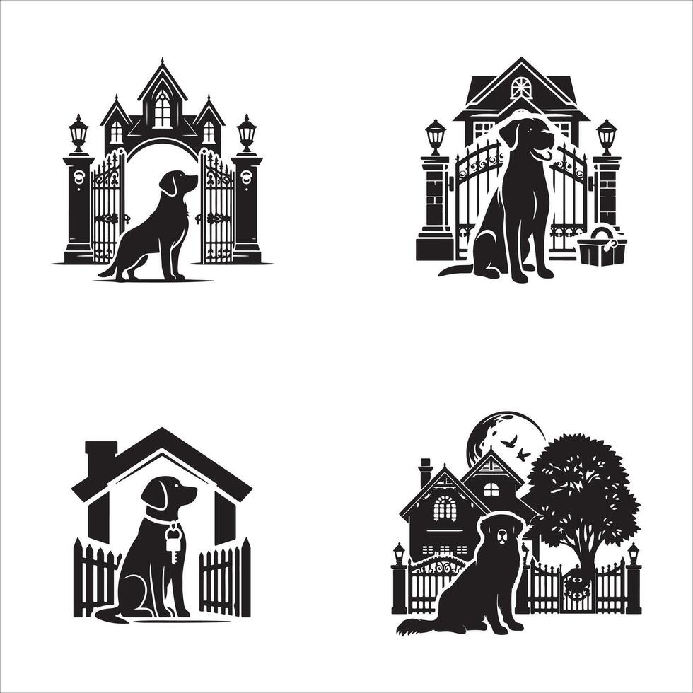 Dog design silhouette dogs in white background vector