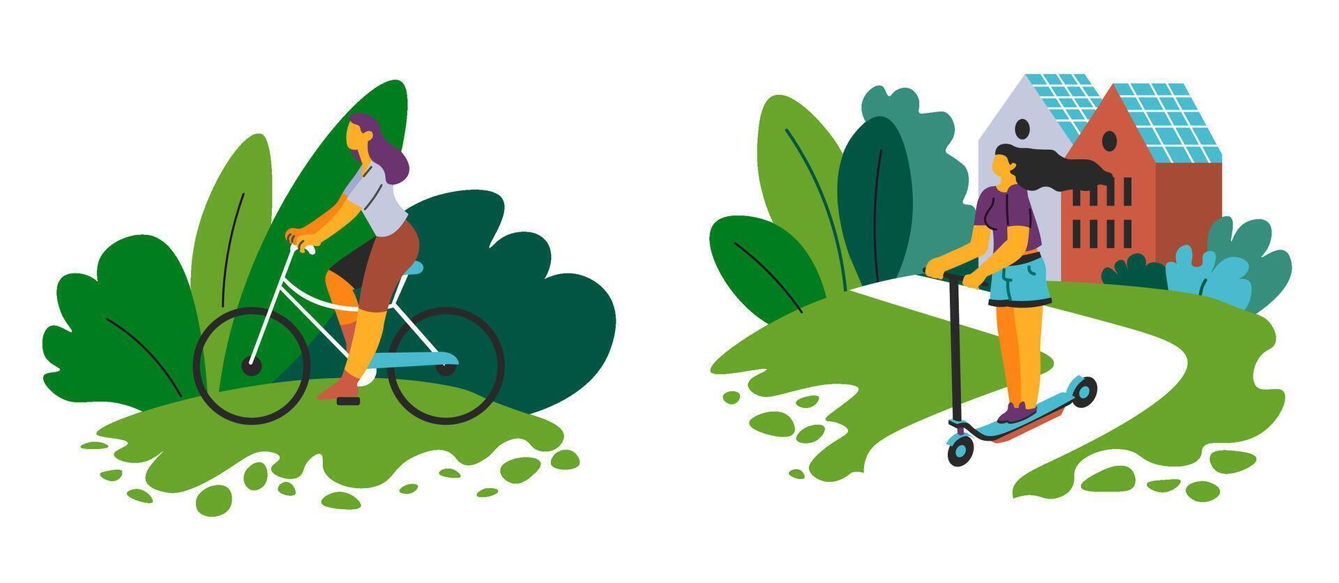 Eco Friendly Transportation Methods vector