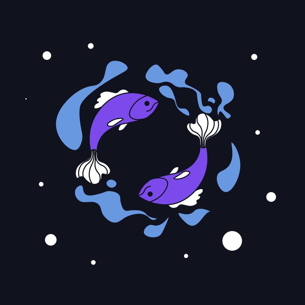 Pisces Zodiac Sign Illustration vector